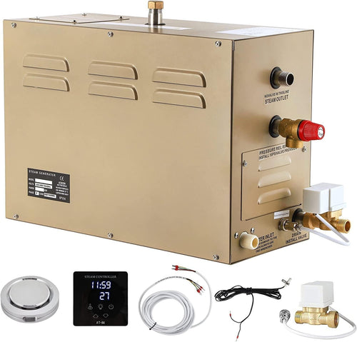 4.5KW Steam Sauna Generator 220V Home Spa Kit w/ LED Control & Auto Drain