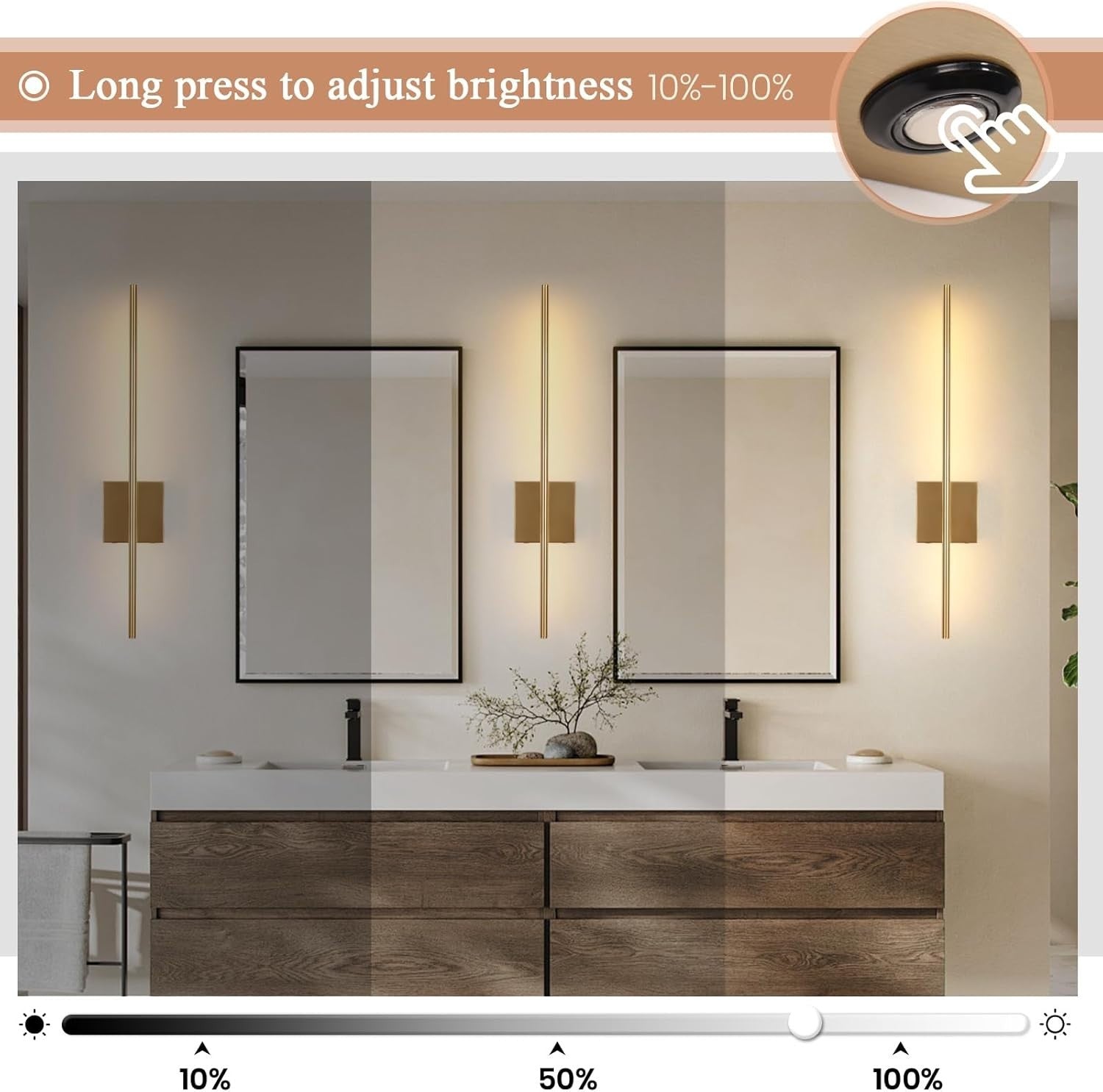 Rechargeable Wireless LED Wall Lights 2-Pack with Remote & USB Charging