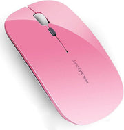 Slim Rechargeable Wireless Mouse Silent 2.4G 1600 DPI Pink