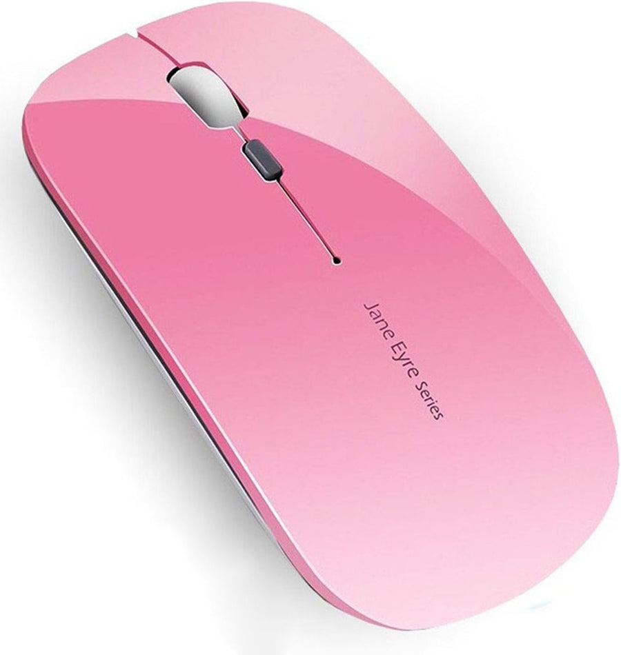 Slim Rechargeable Wireless Mouse Silent 2.4G 1600 DPI Pink
