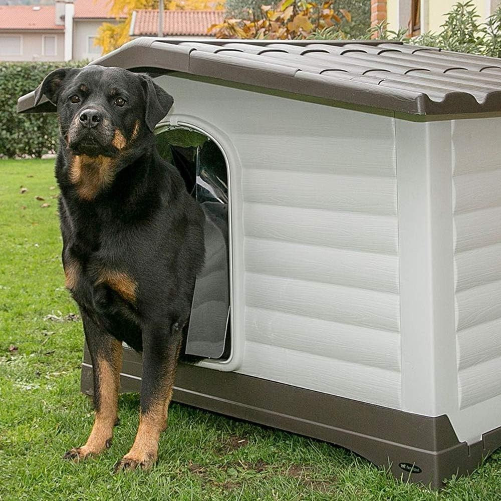 Large Outdoor Dog House with Opening Roof, Drainage & Chew-Proof Aluminum Door