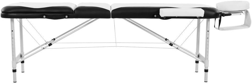 Portable Aluminum Massage Table Folding Beauty Spa Bed Adjustable White 80cm
