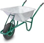 85L Garden Wheelbarrow – Galvanised Steel Frame w/ Pneumatic Tyre Heavy Duty