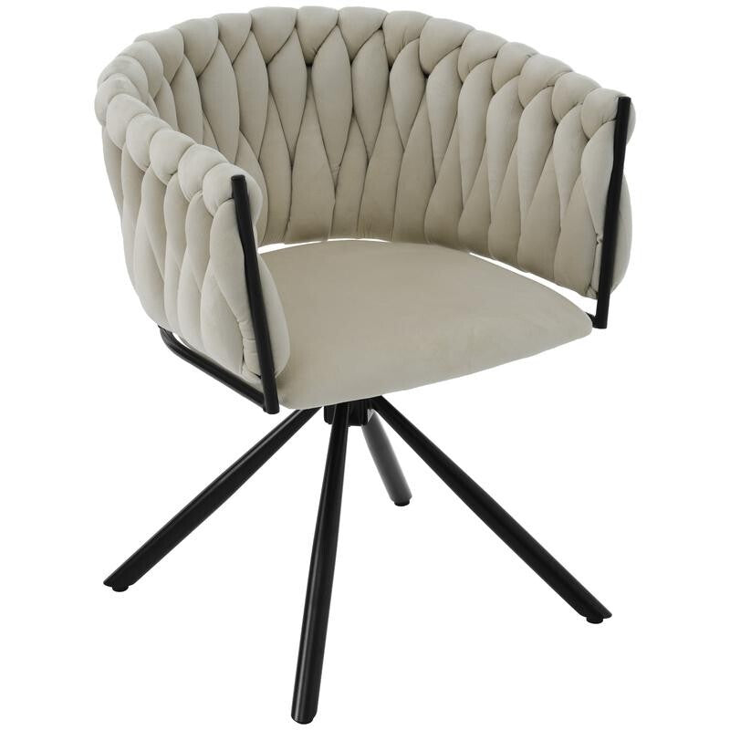 Set of 6 Swivel Velvet Dining Chairs – Modern, Comfy, Curved Back Support