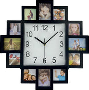 Large DIY Photo Frame Wall Clock 40cm Multi-Photo Modern Silent Home Decor