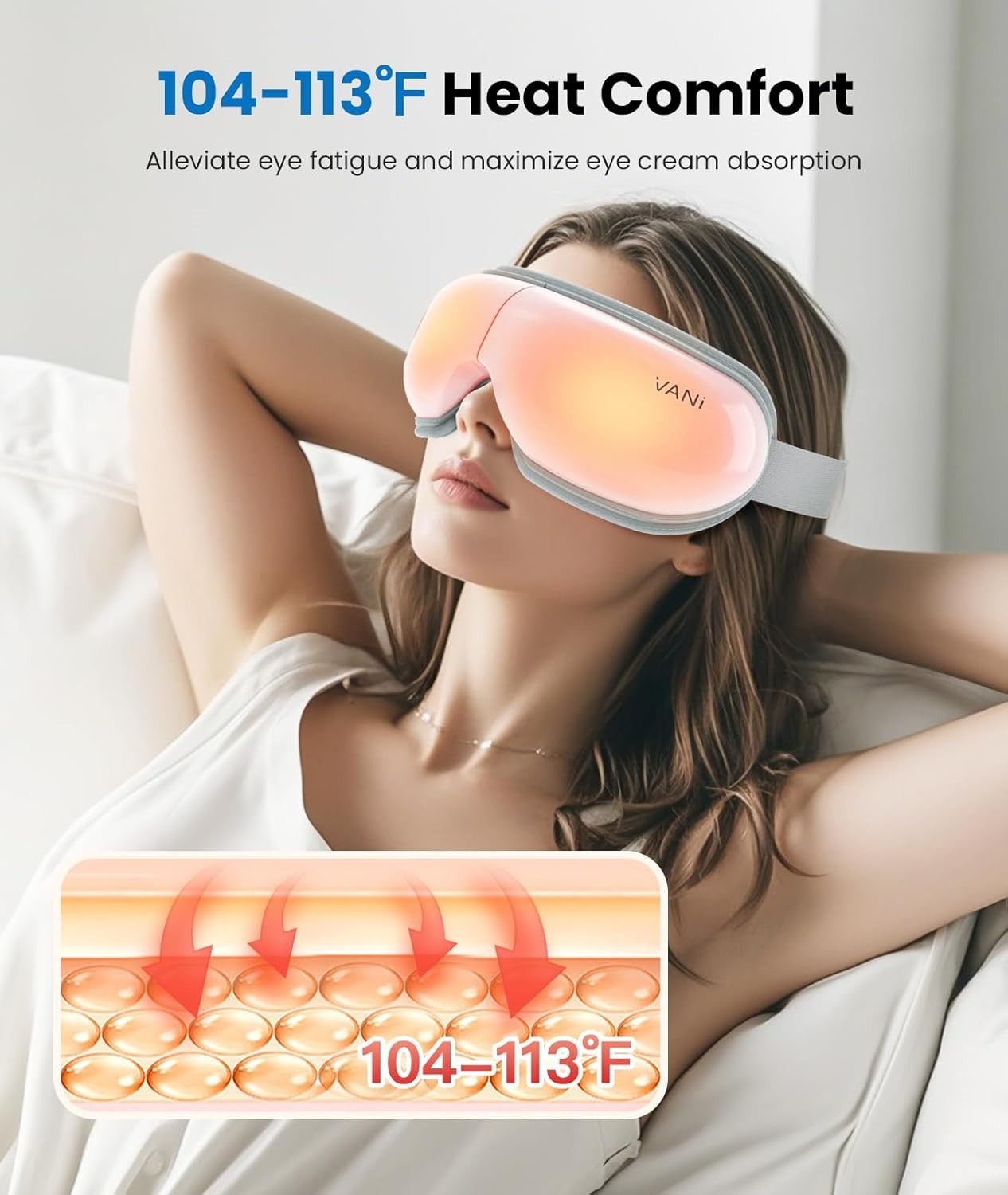 Heated Eye Massager Compression Bluetooth Remote Mask