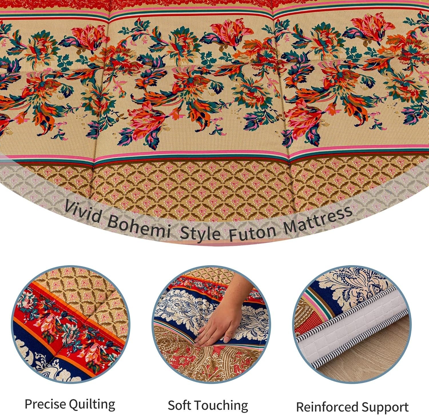 Thick Japanese Futon Mattress Roll-Up Sleeping Pad Plush Floor Bed Couch Mat