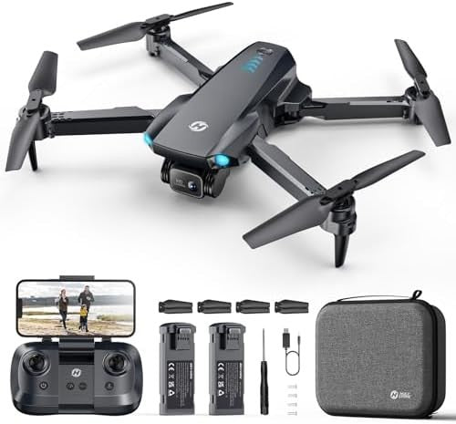 1080P FPV Foldable Drone w/ Optical Flow, Tap Fly, 2 Batteries, Gift for Kids