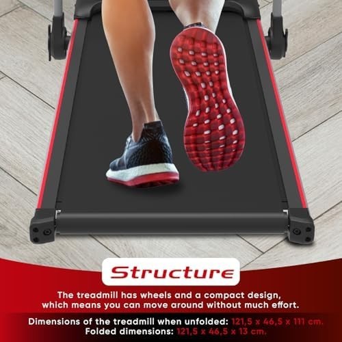 Foldable Electric Treadmill Compact Home Walking Running LCD Display