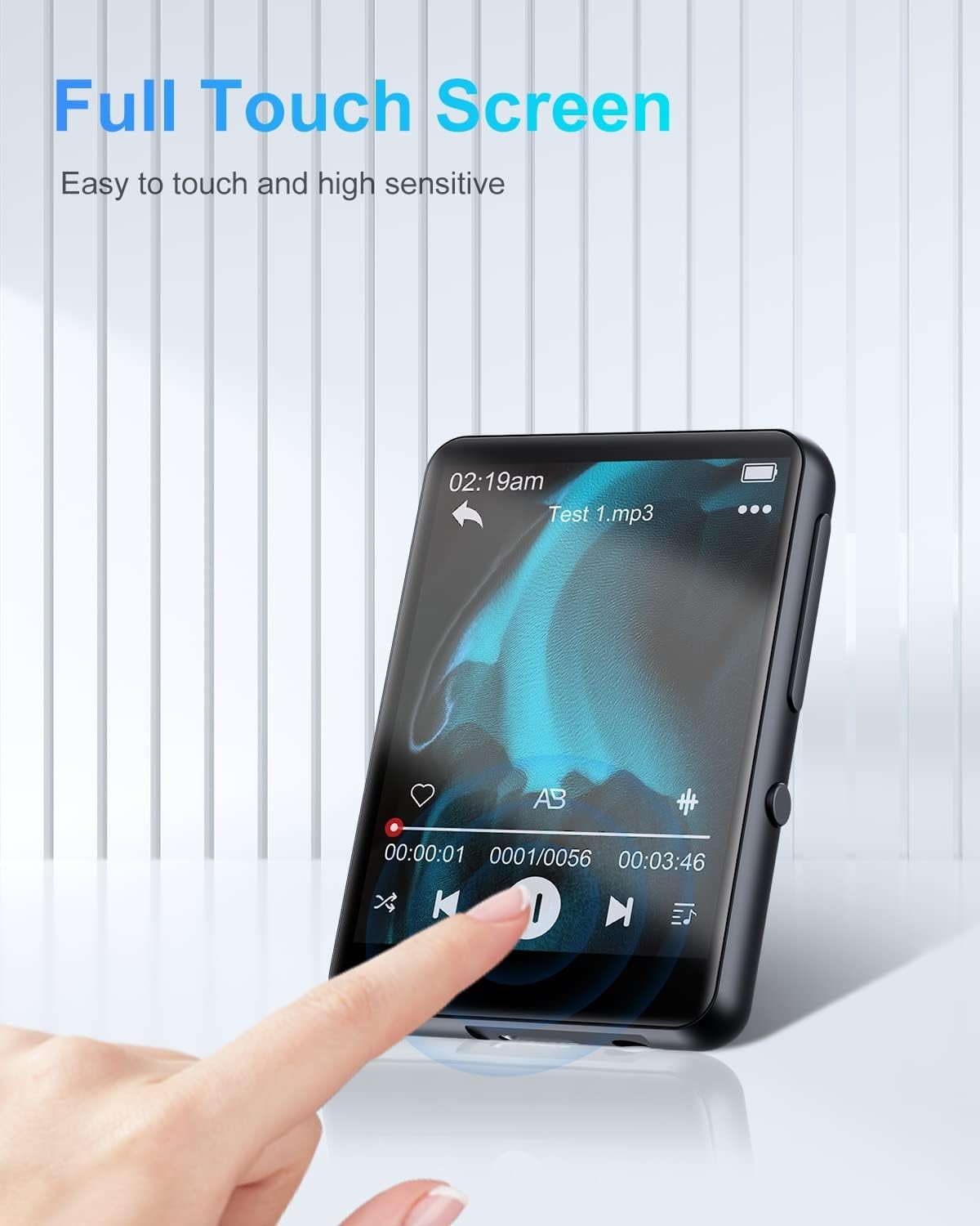 Bluetooth 5.0 32GB 2.4″ MP3 Player with FM Radio, Recorder & Expandable