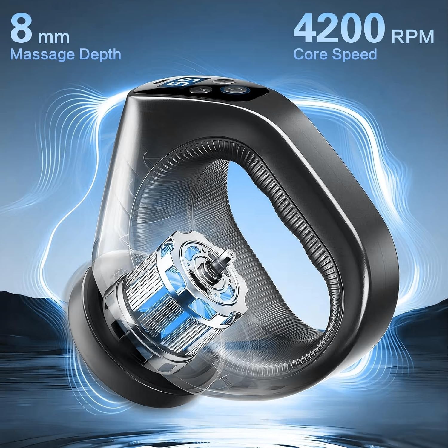 3D Rotating Massage Gun Deep Tissue Cordless Body Massager 30 Speeds