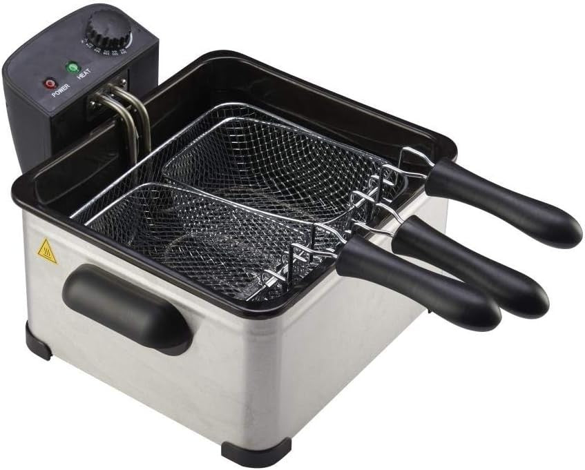 2000W 5L Stainless Steel Deep Fat Fryer Chip Pan View Window Cool Zone