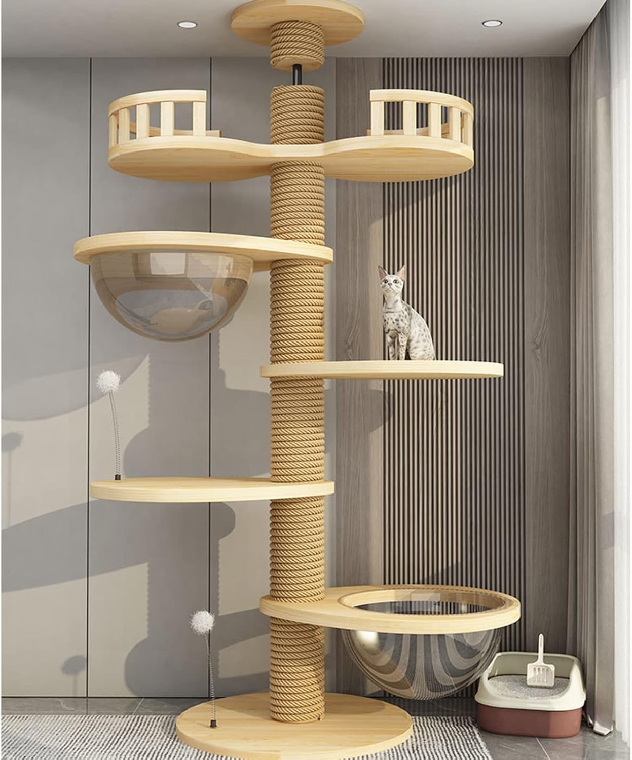 Floor to Ceiling Cat Tree Large Multi Level Tower Hammock Scratching Posts