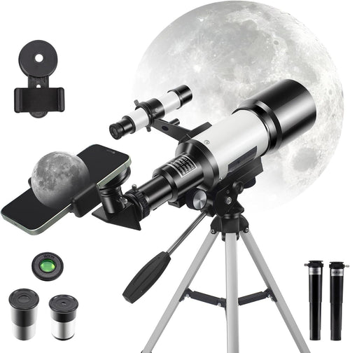 Telescope for Kids & Adults 150X with Phone Adapter & Adjustable Tripod
