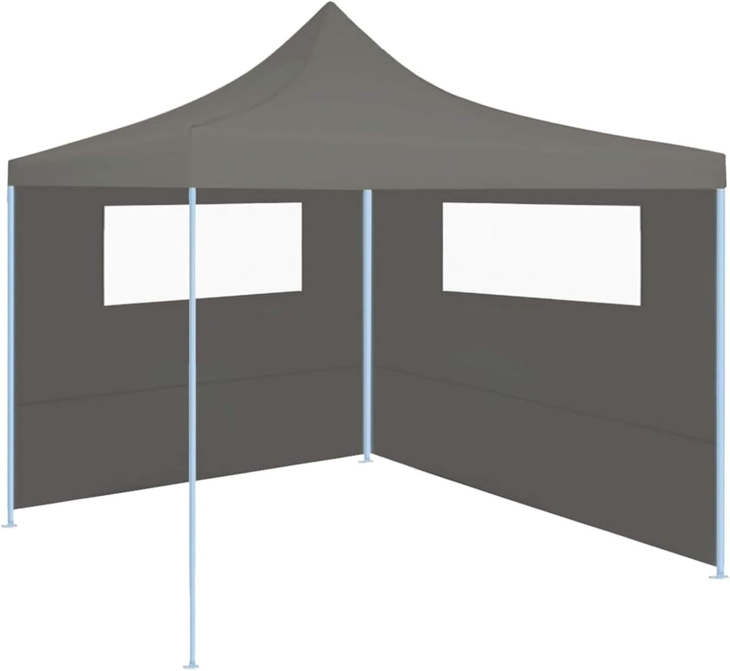 2x Gazebo Side Walls with Windows Anthracite Waterproof Party Tent Panels