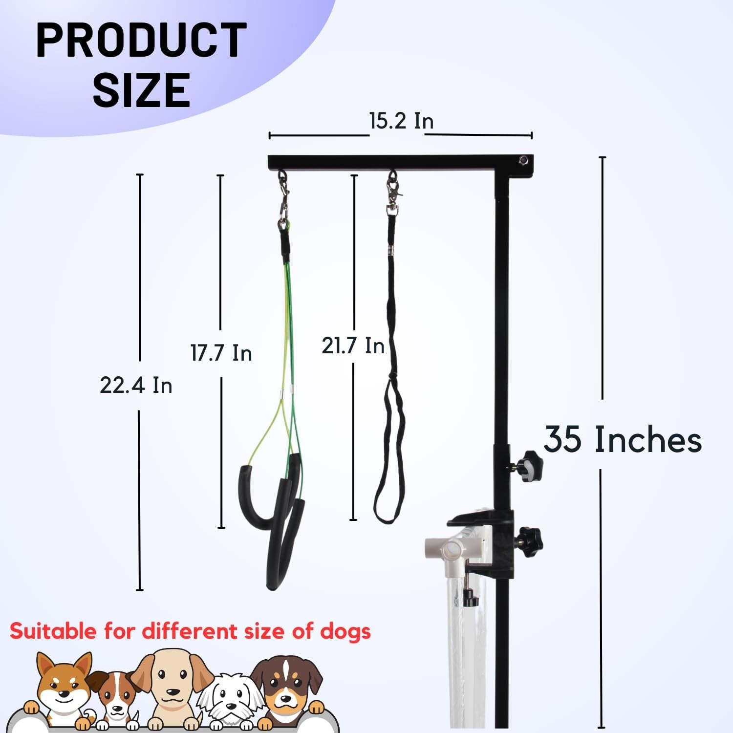 Adjustable Dog Grooming Arm 35in Metal Clamp Heavy Duty Table Restraint
