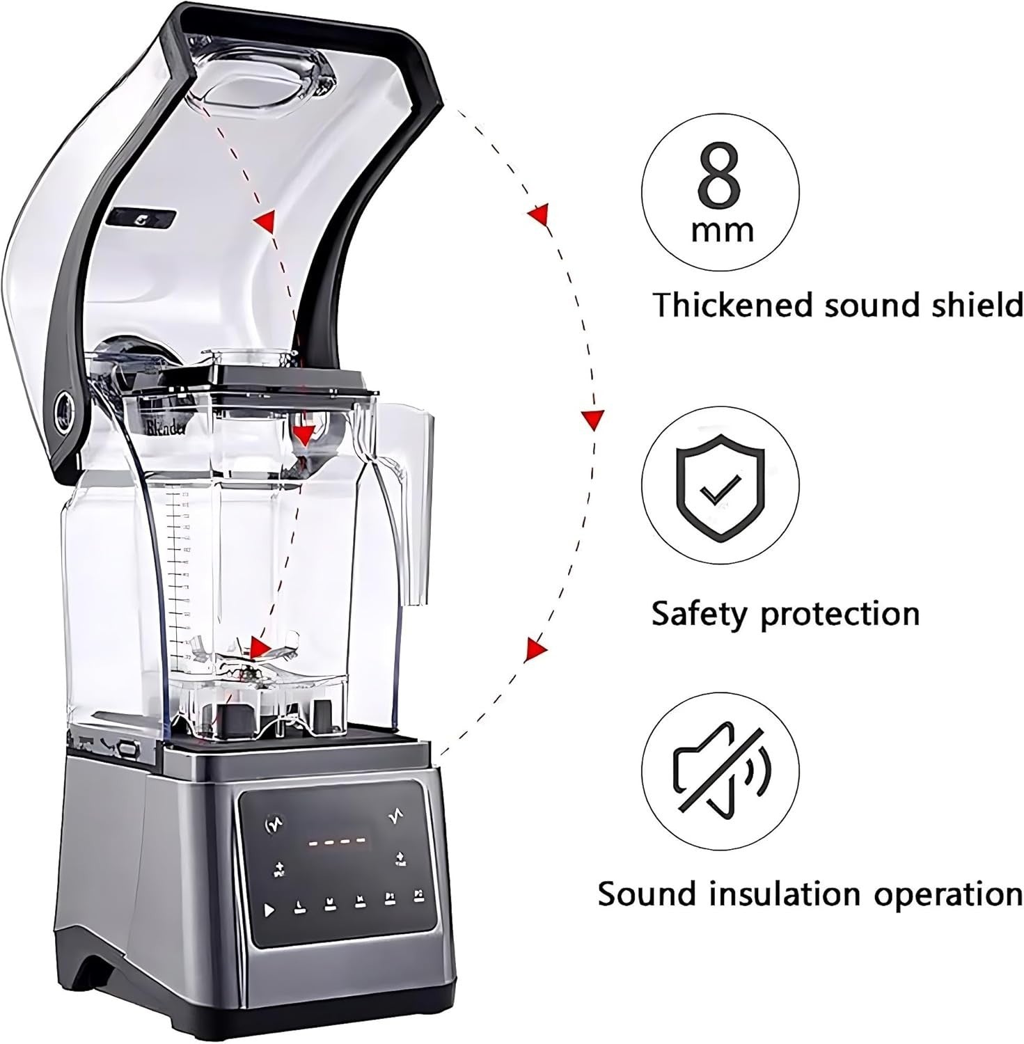Commercial Slush Machine 2200W Frozen Drink Maker Quiet High Power 1.6L