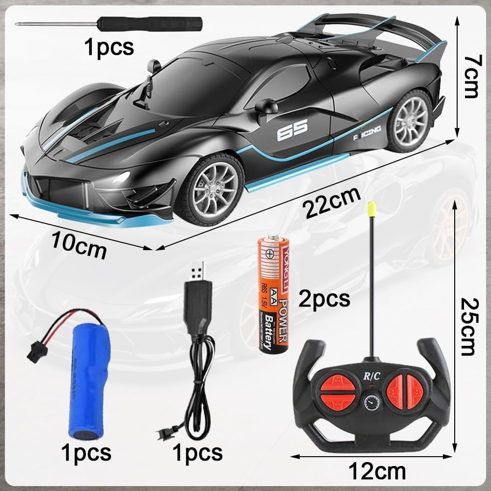 Black RC Drift Car for Kids – Remote Control Vehicle, 22×10×7 CM, Fun Gift
