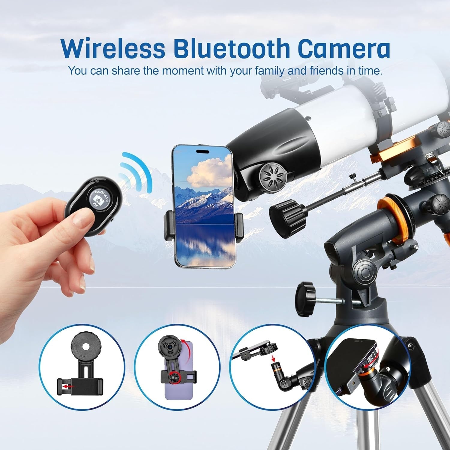 90mm Refractor Telescope 650mm for Adults & Beginners with EQ Mount