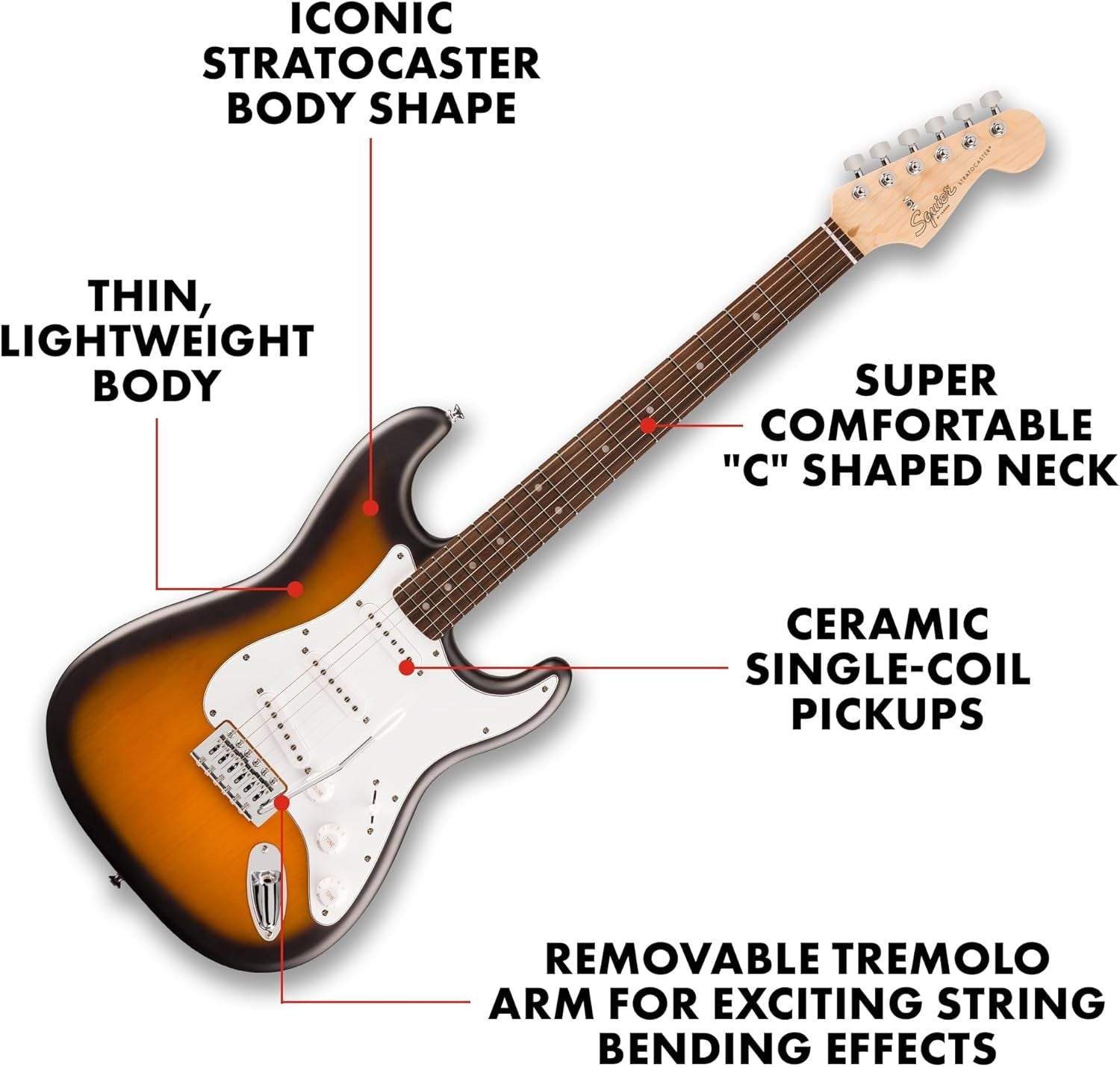 Stratocaster Electric Guitar Laurel Fingerboard Sunburst