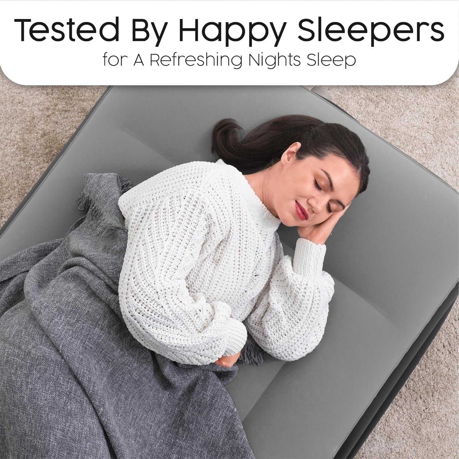 Inflatable Air Mattress Twin Size with Built-In Electric Pump & Flocked Top