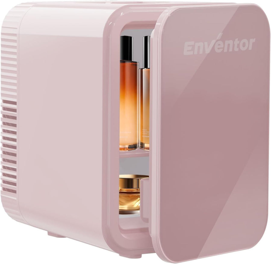 4L Mini Fridge Pink – Portable Cooler & Warmer, AC/DC, 6 Cans