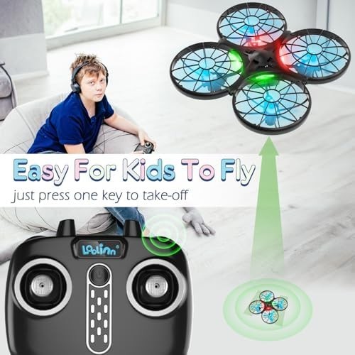 Loolinn Kids Drone with Auto Anti-Collision, Hand Control & 360° Flips