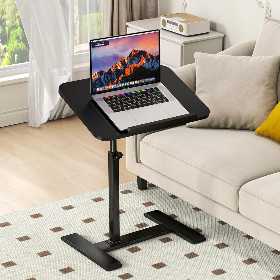 Adjustable C Shaped Side Table Laptop Desk Swivel Overbed Wheels