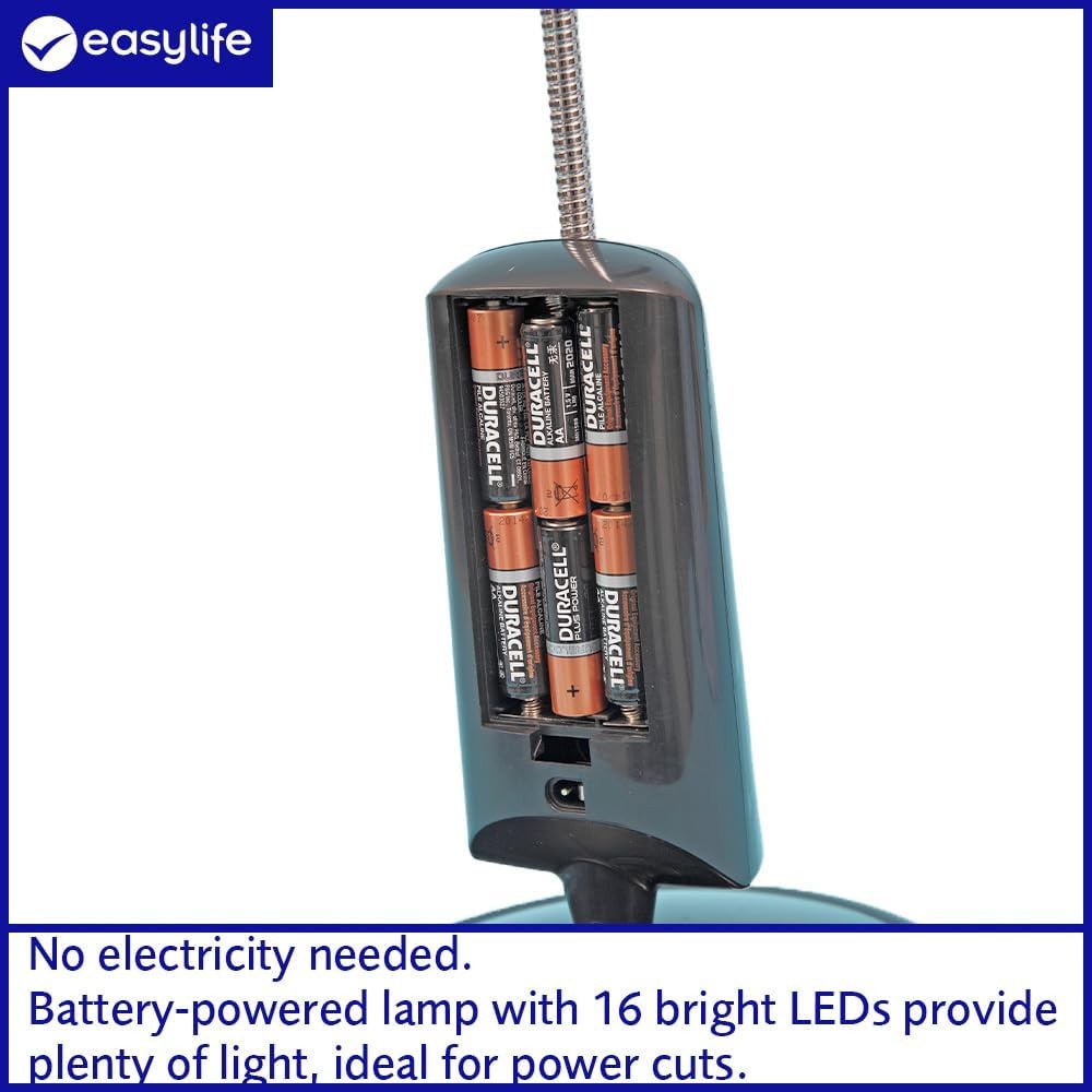 Battery Powered LED Floor Reading Lamp Adjustable Dimmable Standing Light