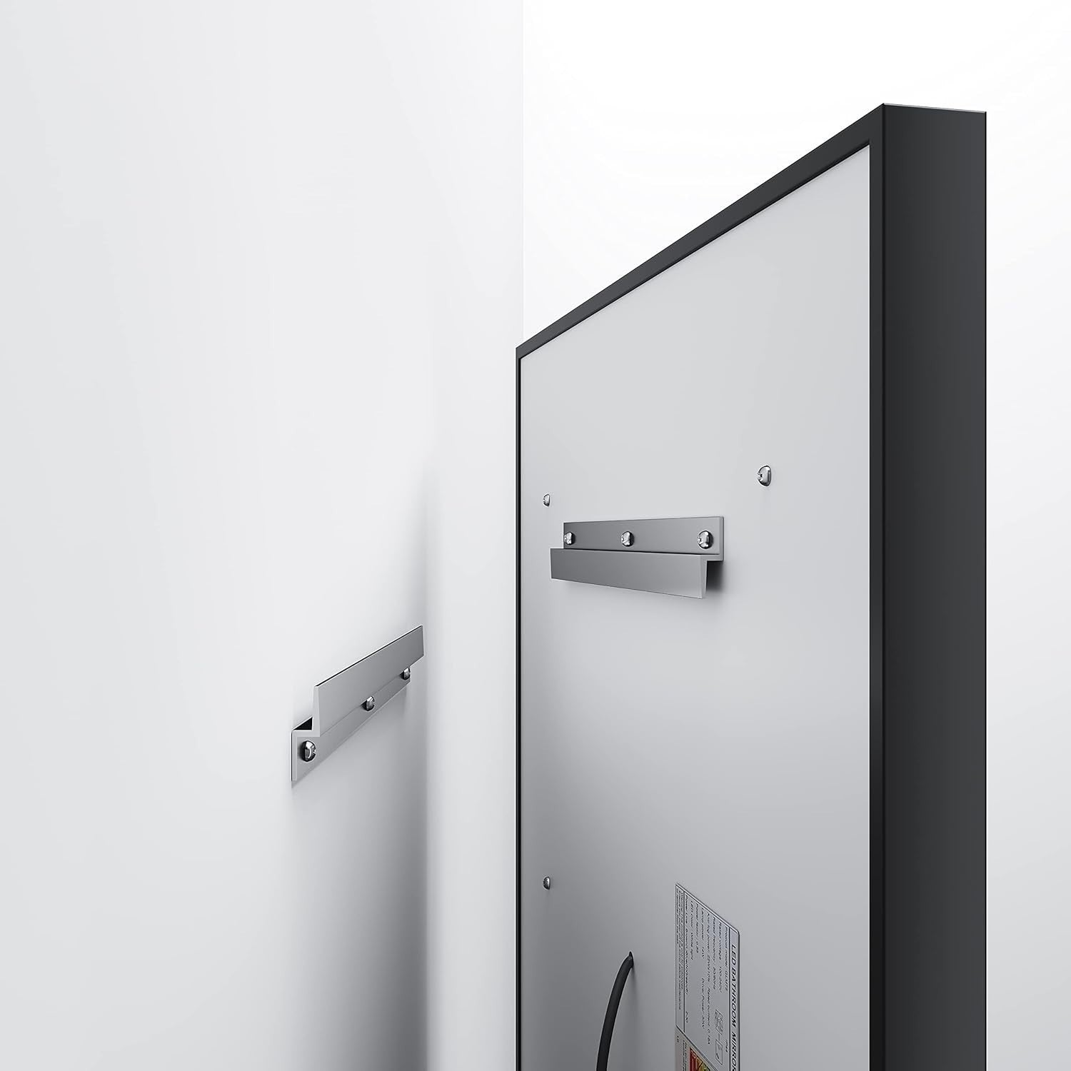 LED Bathroom Mirror 80x60cm Anti-Fog Wall Mounted Black Frame Light Touch