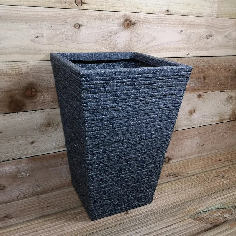 Tall Slate Effect Garden Planter Frost-Proof Eco Indoor Outdoor 45cm