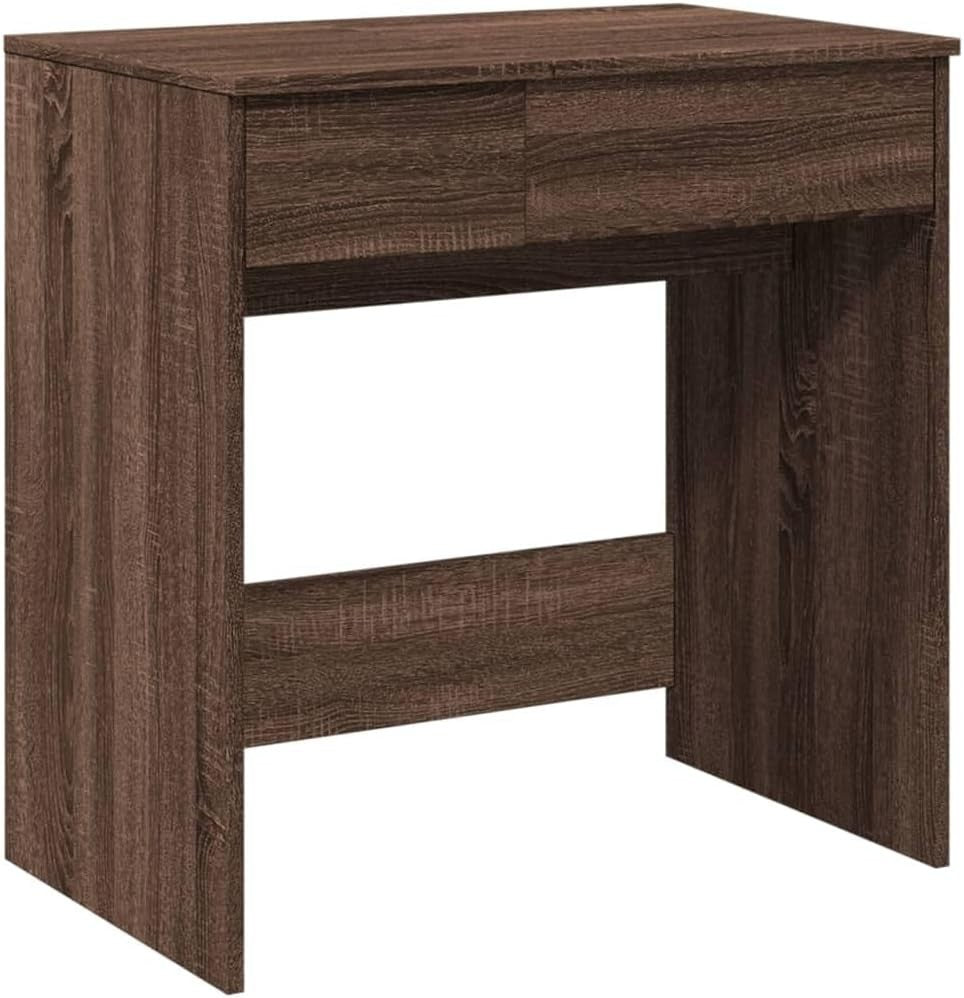 Modern Brown Oak Dressing Table Vanity Makeup Desk Mirror Storage Drawer