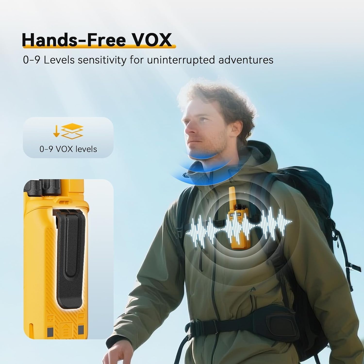 Rechargeable Walkie Talkies PMR446 VOX w Earpieces 2 Way Radio Pair