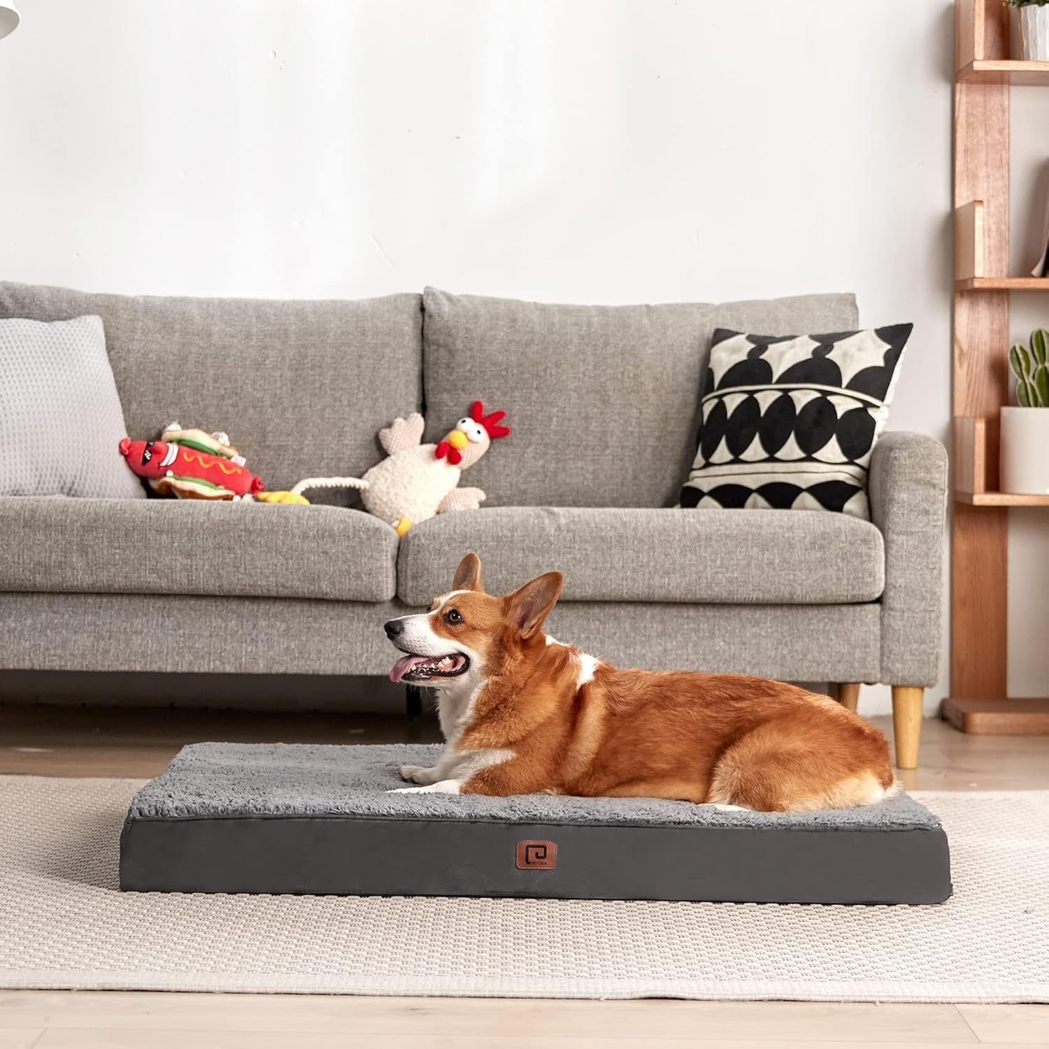 XL Orthopedic Dog Bed Mattress Egg Crate Foam 104x68x9cm Grey