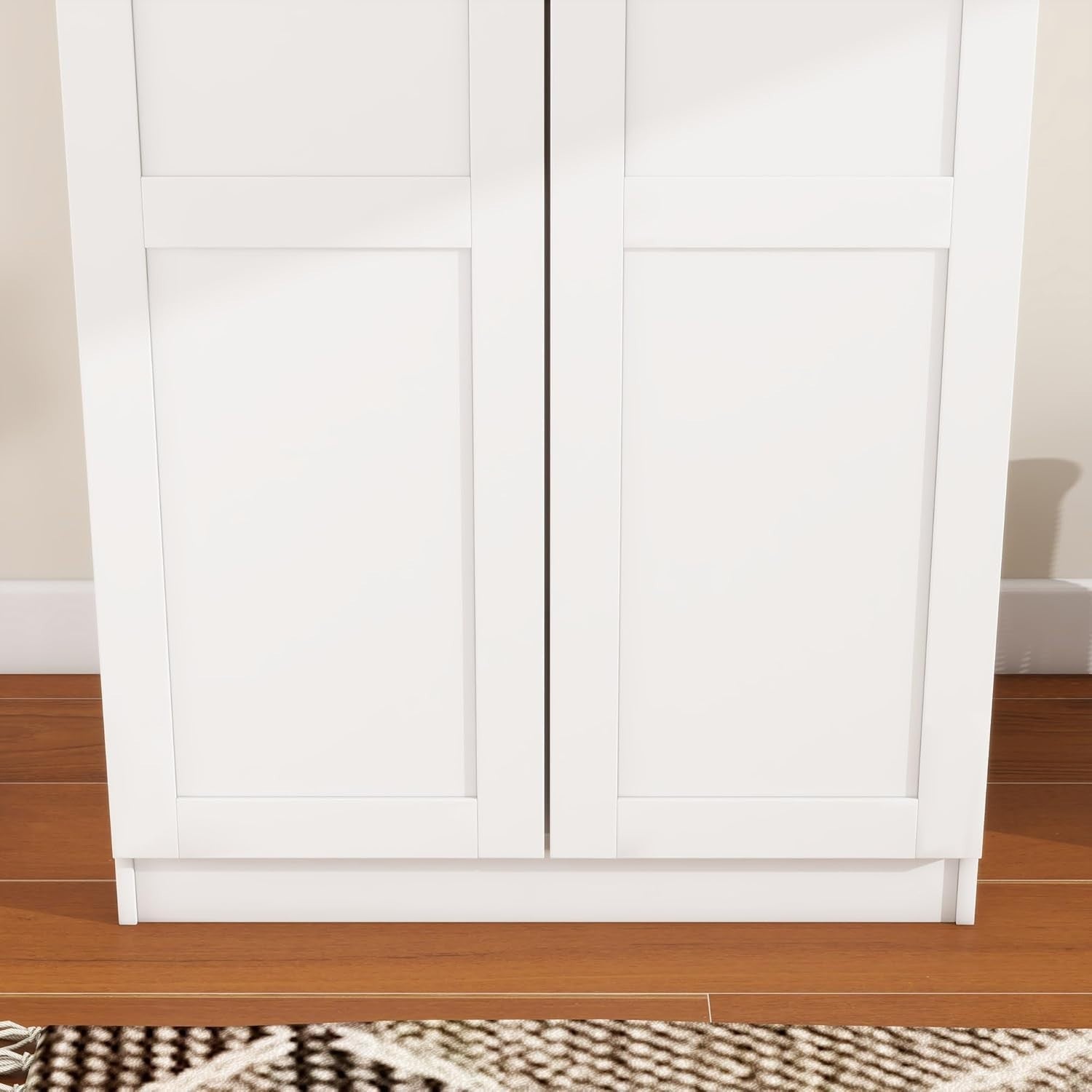 2 Door Wardrobe with Storage Shelf & Hanging Rail - Durable Engineered Wood