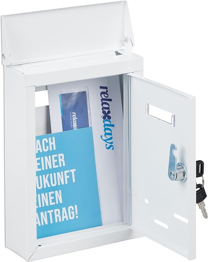 Lockable Wall Mounted Letterbox with Keys – Compact, Secure, Viewing Window