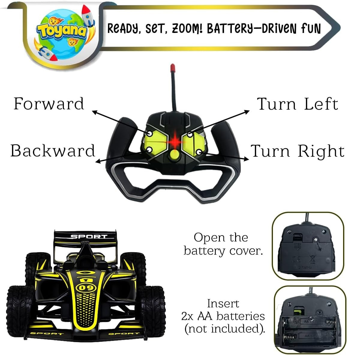 Remote Control Car for Kids 2.4GHz Fast Drift Racing Toy – Durable