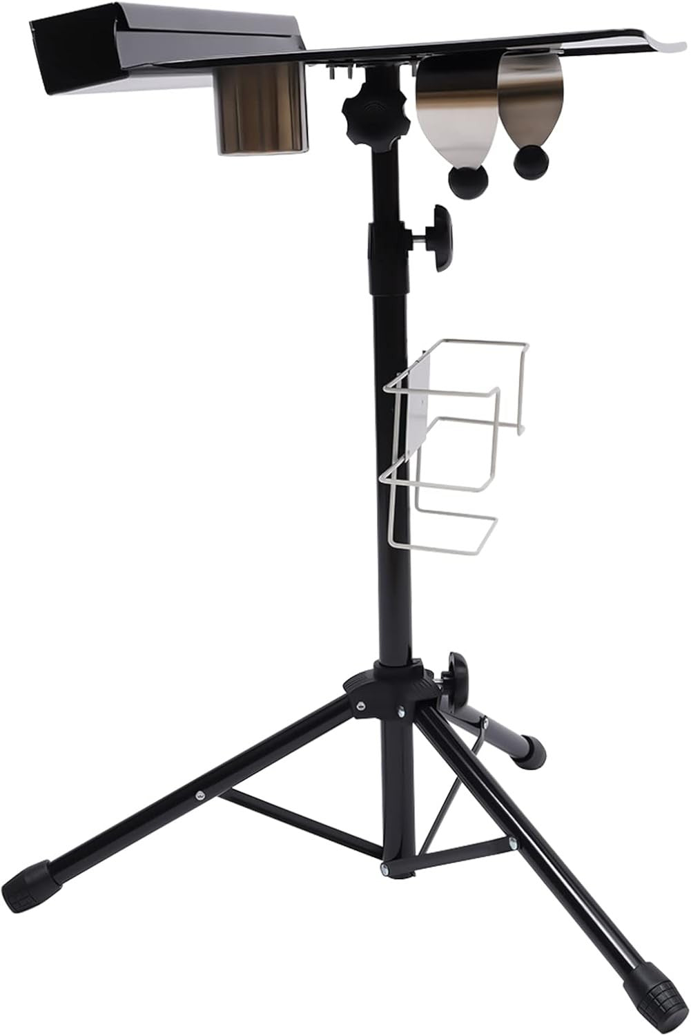 Tattoo Workstation Adjustable Height Portable Tray Stand with Storage
