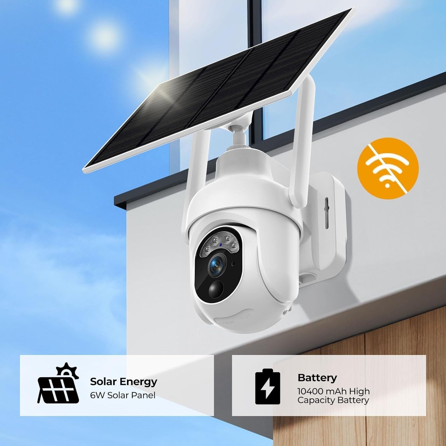 4G LTE Solar Security Camera 2K PTZ Wireless Outdoor SIM Card
