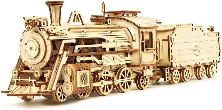 Steam Train 3D Wooden Puzzle Model Kit Vintage Railway Decor Gift