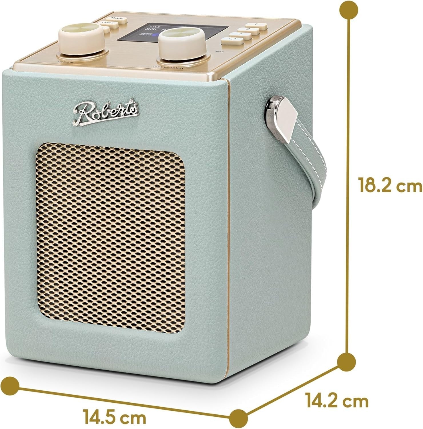 Portable DAB+/FM Radio with Bluetooth, Dual Alarms & Retro Sound – Duck Egg