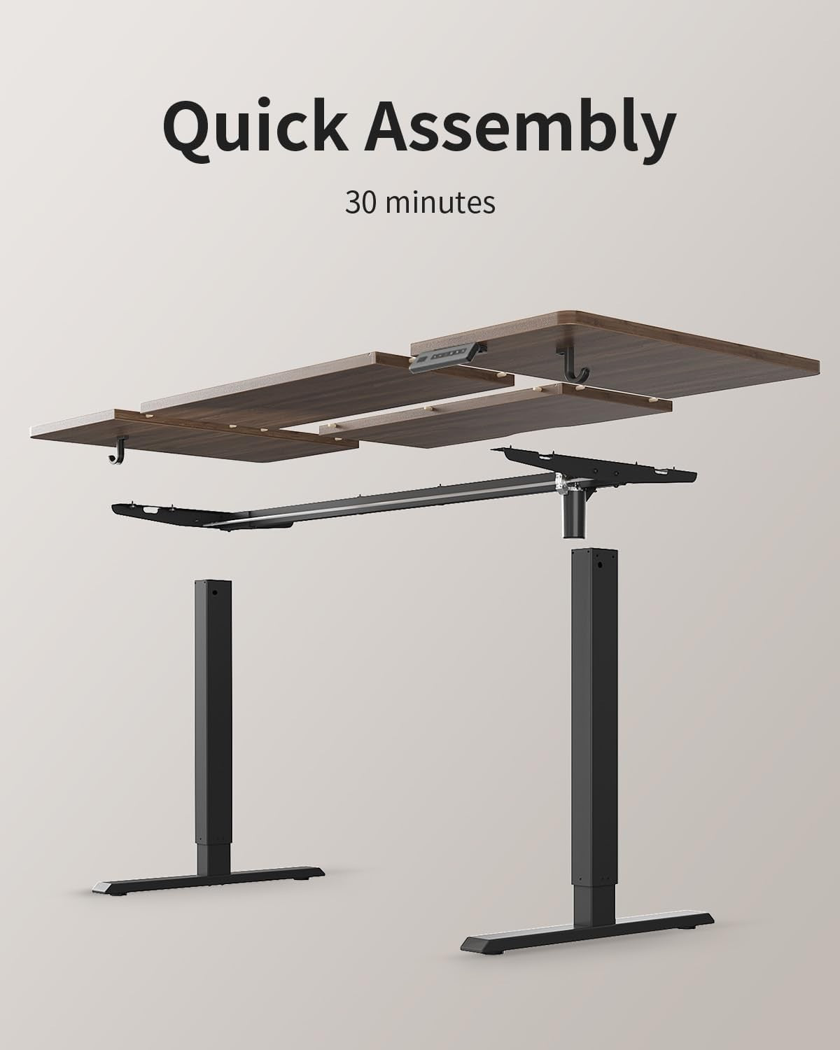 Dark Walnut Electric Standing Desk 120x60cm with Memory Control Panel