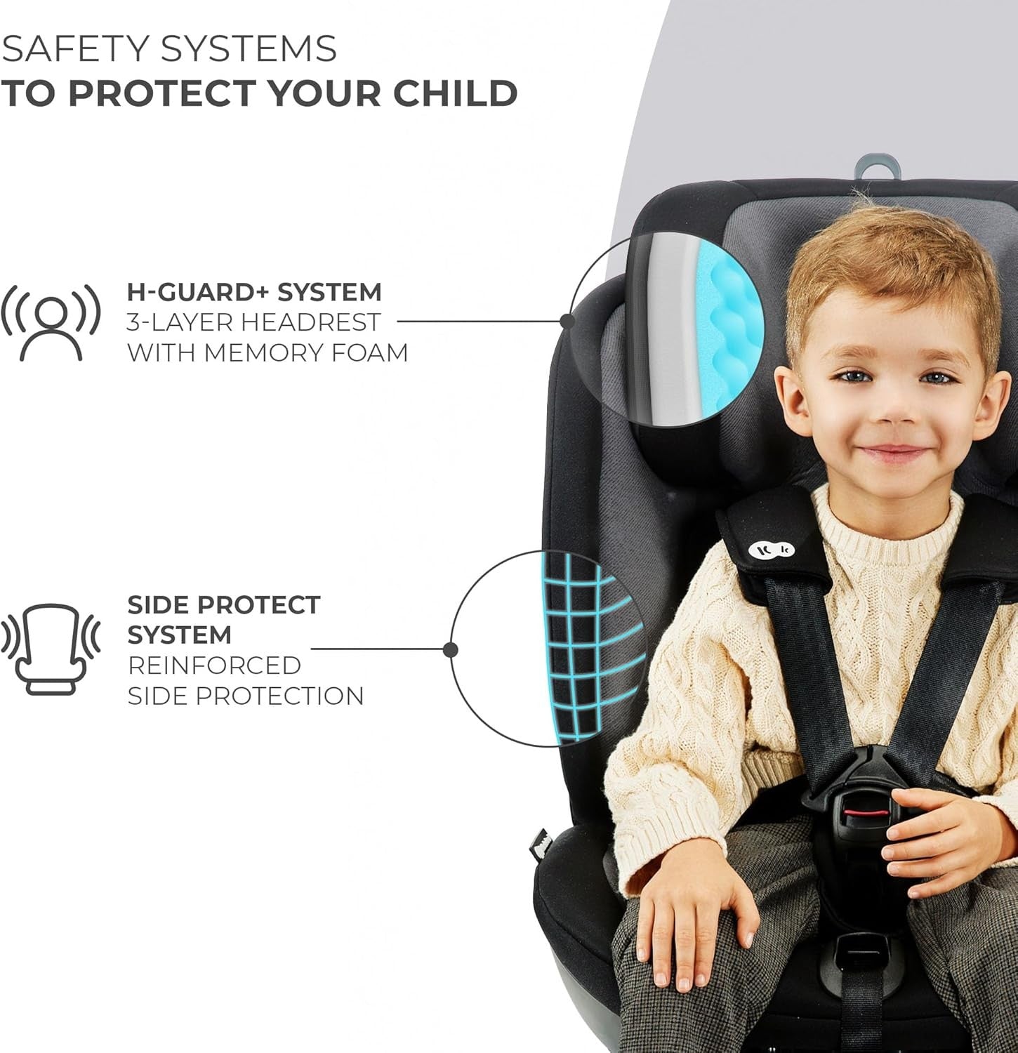 360° Rotating i-Size Child Car Seat ISOFIX Birth–36kg All Stages Black