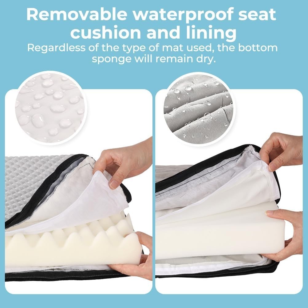 Dog Car Seat Booster Bed Cooling Warm Cushion Safety Harness 18in