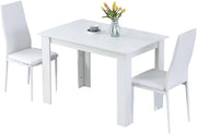 Modern 5-Piece White Dining Table & Chairs Set | Space-Saving, Durable Design