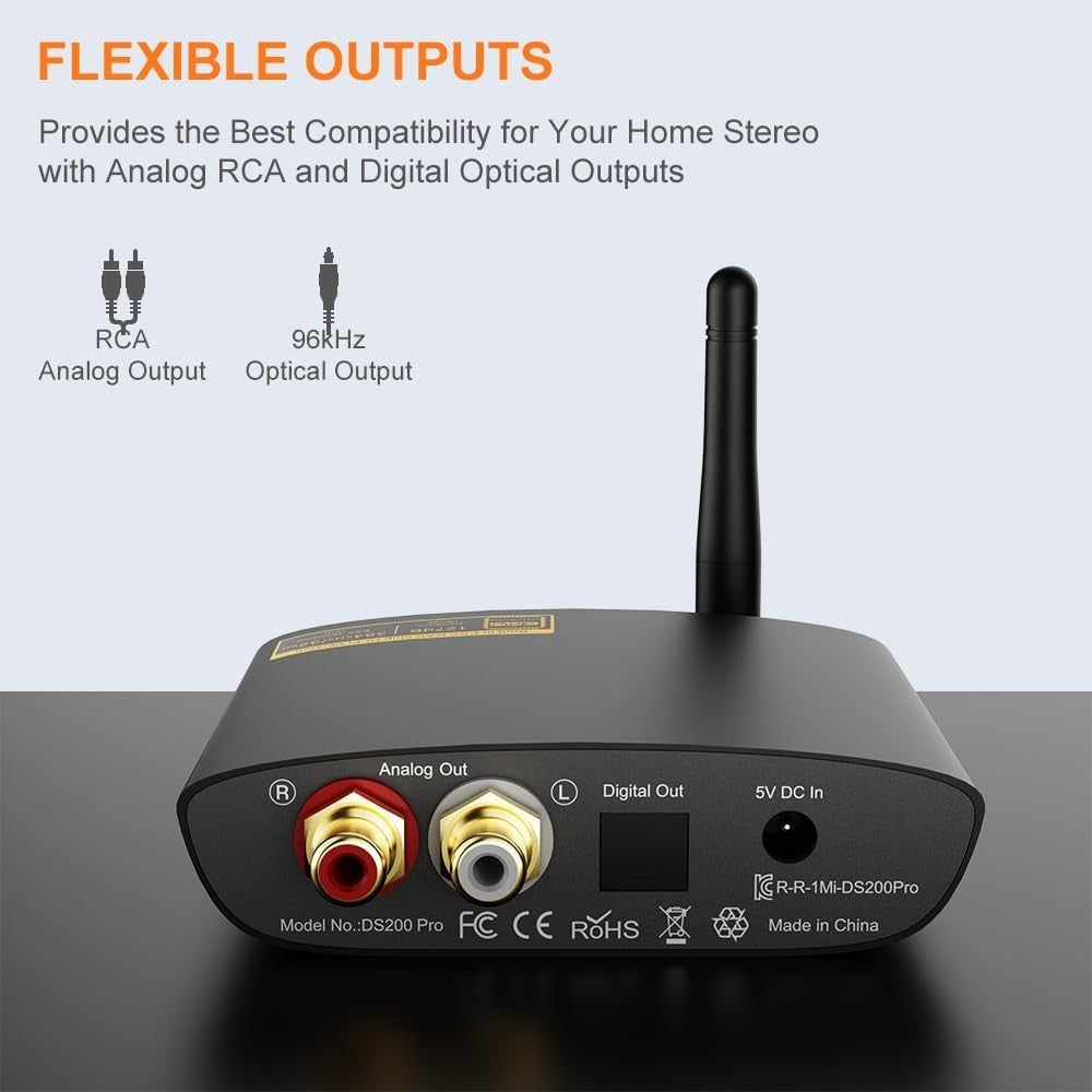 HiFi Bluetooth 5.3 Receiver | LDAC aptX HD 384kHz DAC Long Range Wireless Audio