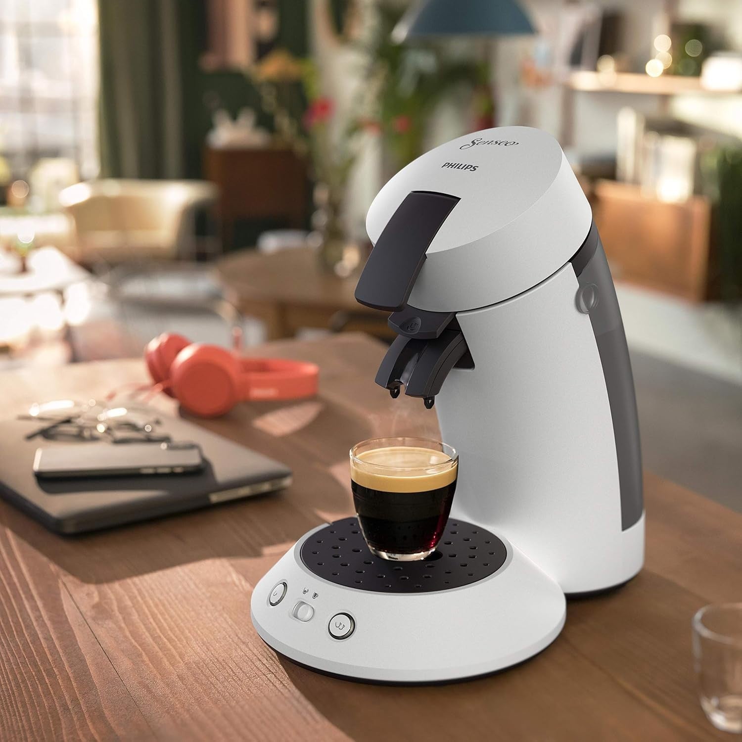 Pod Coffee Maker | Dual Cup Function | Intensity Selector | 1450W Power | 600ml