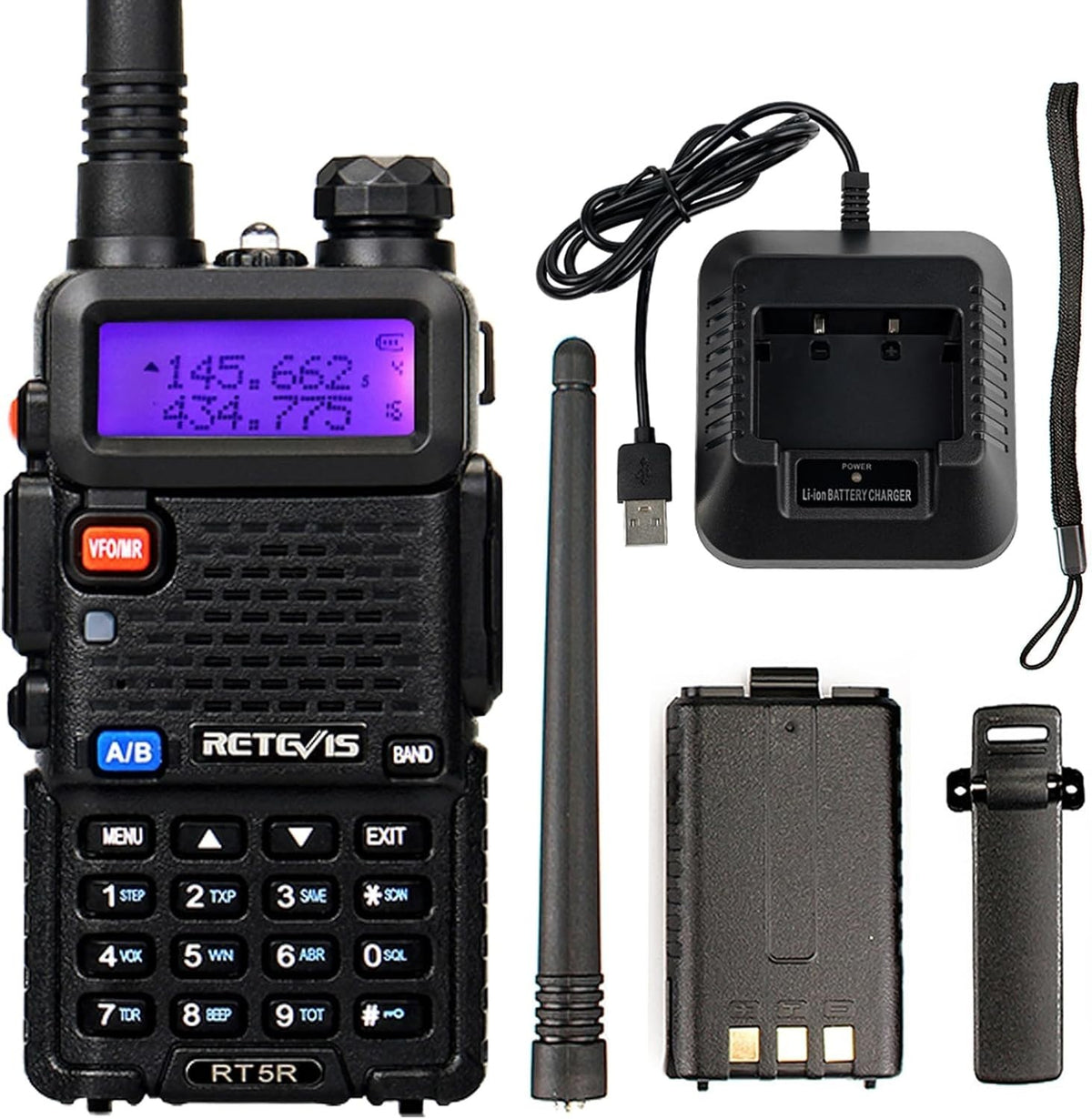 Dual Band Ham Radio Walkie Talkie Long Range 128CH VOX Type-C FM