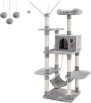 Large Cat Tree Tower 154cm Scratching Posts Hammock Multi-Level