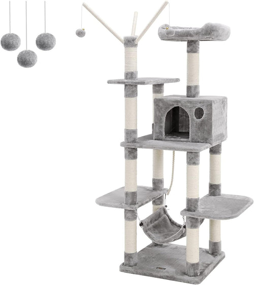 Large Cat Tree Tower 154cm Scratching Posts Hammock Multi-Level